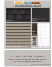 Photo of exterior finishes to be used in home under construction.