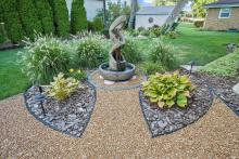 Landscaping with fountain