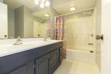 Twin sink hall bathroom