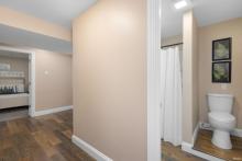 Lower level hall and full bath
